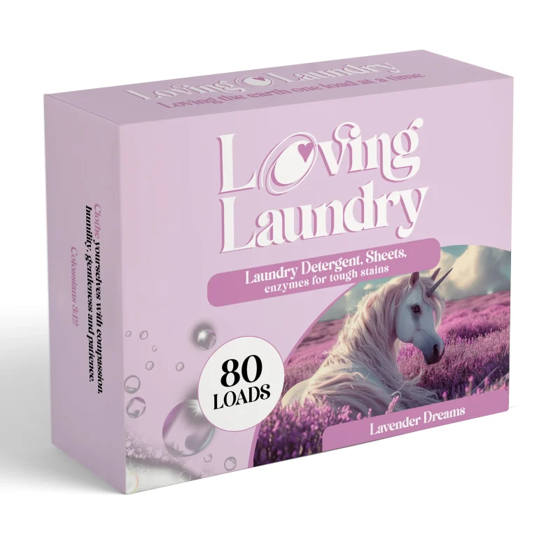 Eco-Friendly Laundry Detergent Sheets – 80 Loads | LOVING LAUNDRY(Lavender Dreams)